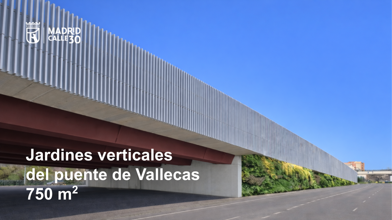 Jardines verticales del puente de Vallecas